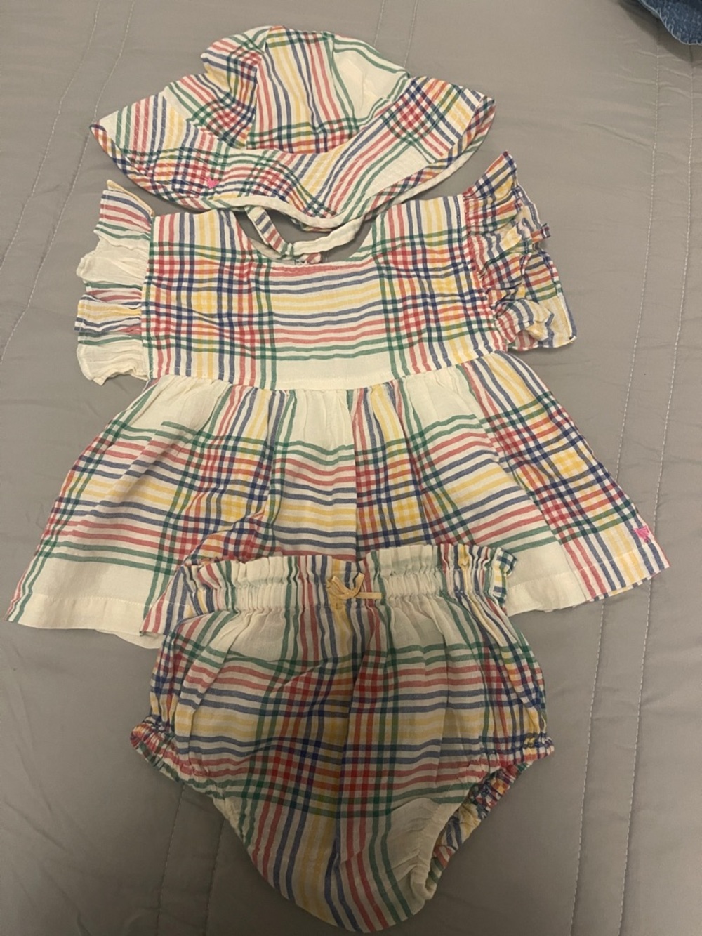 Pink Chicken Multicolor Plaid Ruffle-Sleeve Dress Top